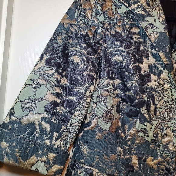 Lafayette 148 Multicolored Blazer Black Green Metallic Bronze Size 4 - Picture 2 of 12